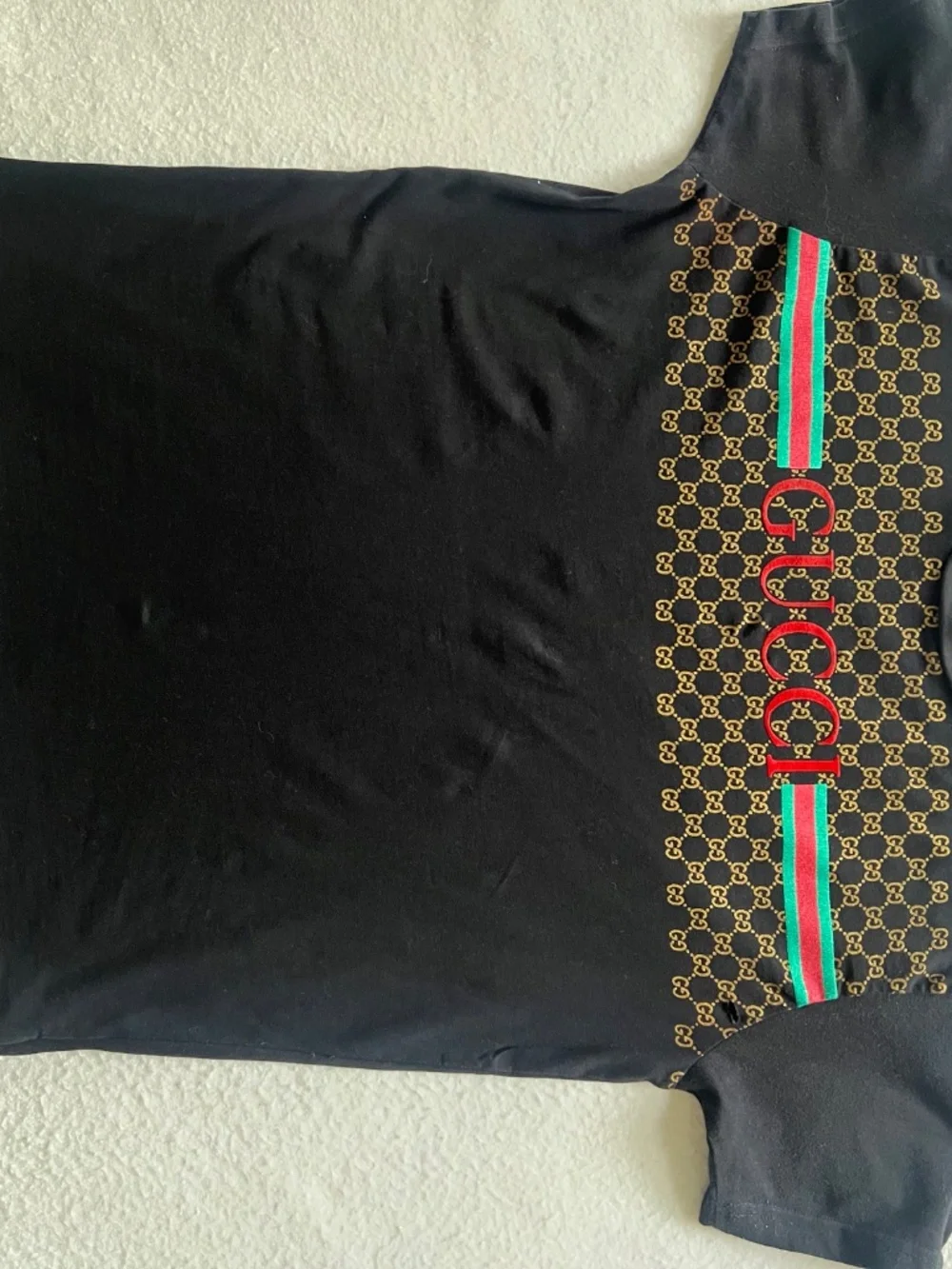 GUCCI Mens T-Shirt Size L Logo Black Check Photos!